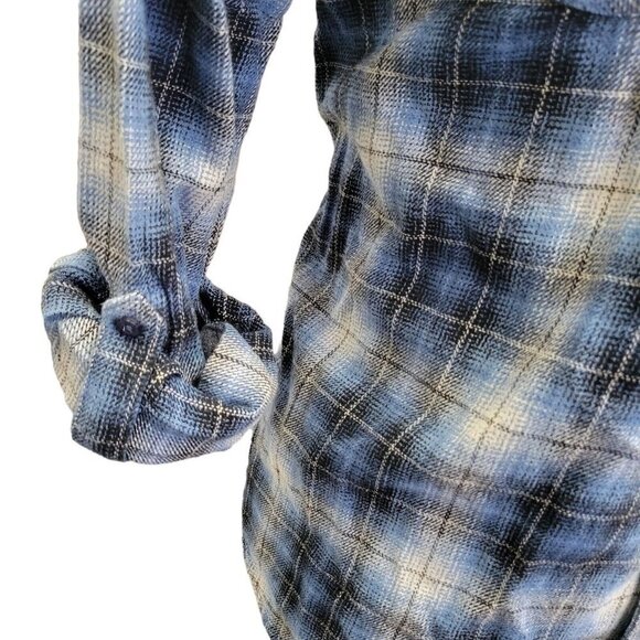 SILVER Jeans Plaid Long Roll Tab Sleeve Shirt Men's.  Size XXL.  NWT $69 - Picture 5 of 10